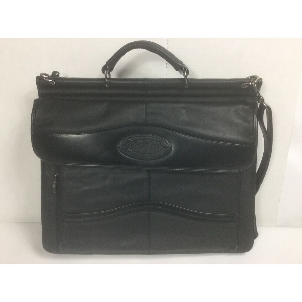 Terrapin Deluxe Black Leather Messenger Bag Mobile Office Briefcase‎ Business